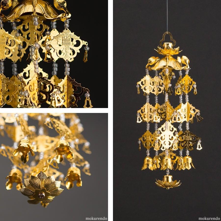 仏具 瓔珞 小サイズ 3号 白玉 アルミ製 一対 （ヨーラク ようらく 仏壇