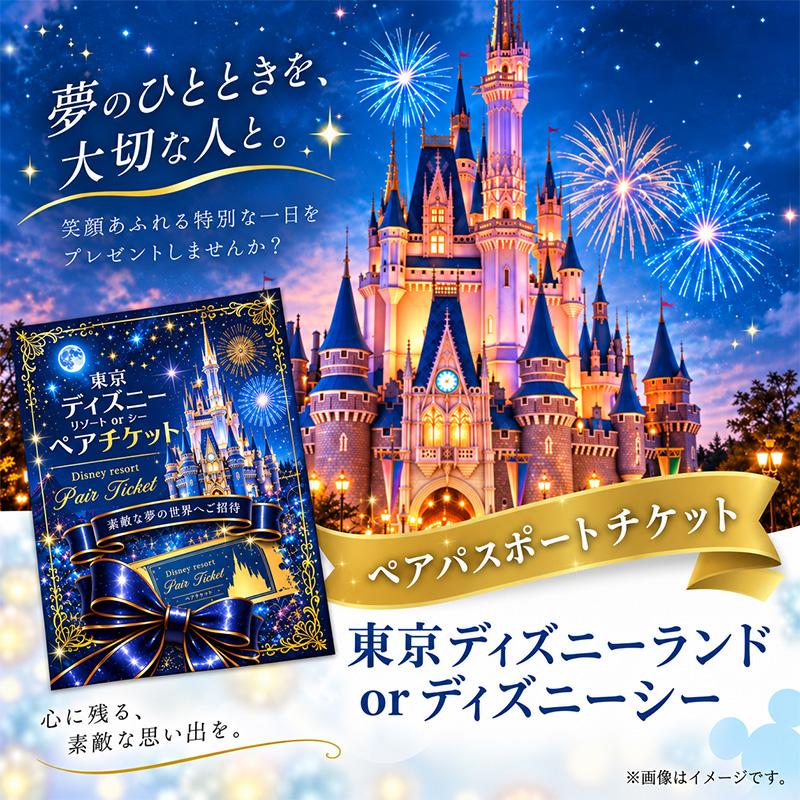 ディズニー チケット ランド シー ペアチケット 景品 目録 金ぴか 豪華