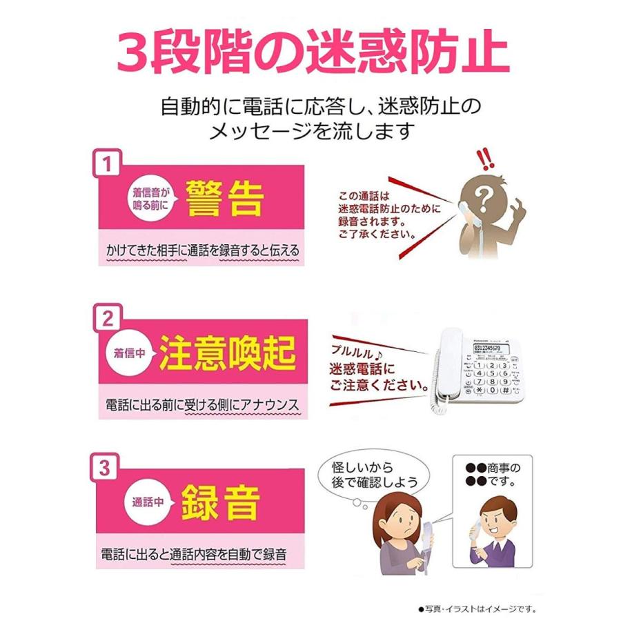 パナソニック  留守番 電話機　固定電話 VE-GD27-W（VE-GD27DL-W親機のみ子機なし）デジタル留守録　迷惑電話防止対策機能搭載｜mokus｜07