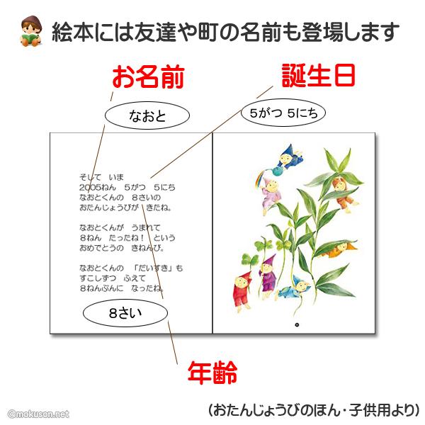 オリジナル絵本 「おたんじょうびのほん」 子供用 誕生日プレゼント 名入れ オーダーメイド 絵本 | ブランド登録なし | 02