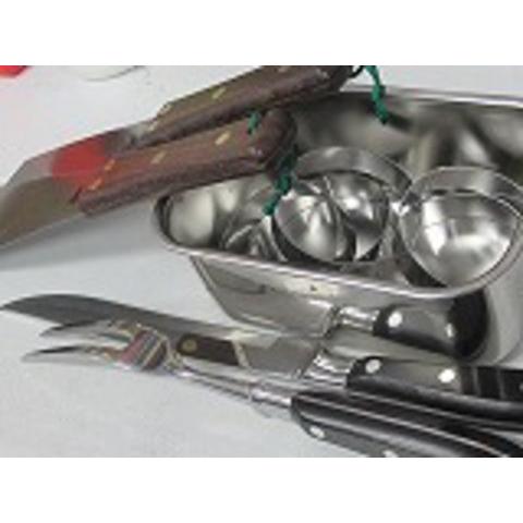 業務プロ鉄板職人用セット、ブラックカービングナイフ他