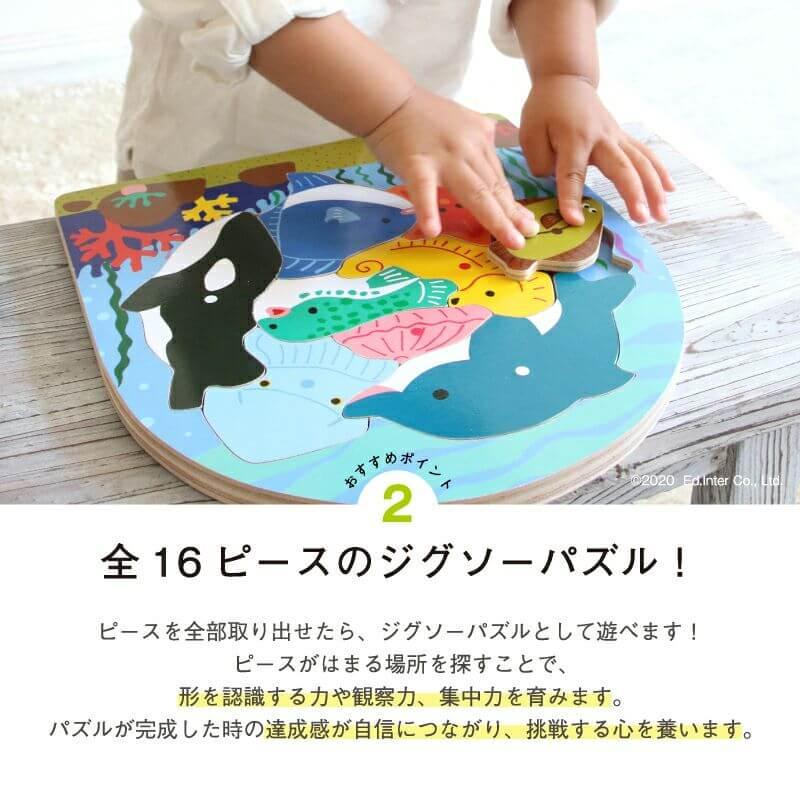 2層パズルフィッシング 魚釣り遊びができるパズル 木製 木のおもちゃ 知育 玩具 パズル | エド・インター | 11