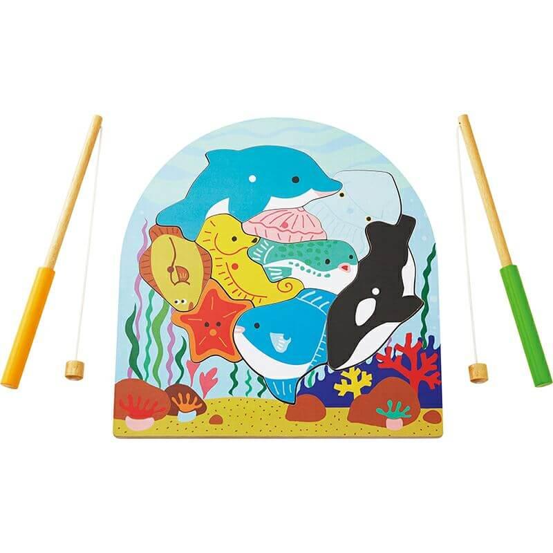 2層パズルフィッシング 魚釣り遊びができるパズル 木製 木のおもちゃ 知育 玩具 パズル | エド・インター | 19