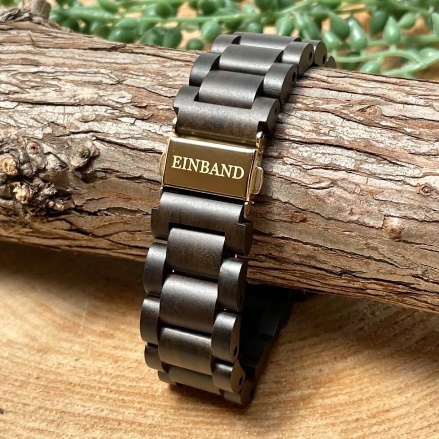 Reise SandalWood & Gold 木製 腕時計 40mm EINBAND アインバンド サンダルウッド メンズ クォーツの画像