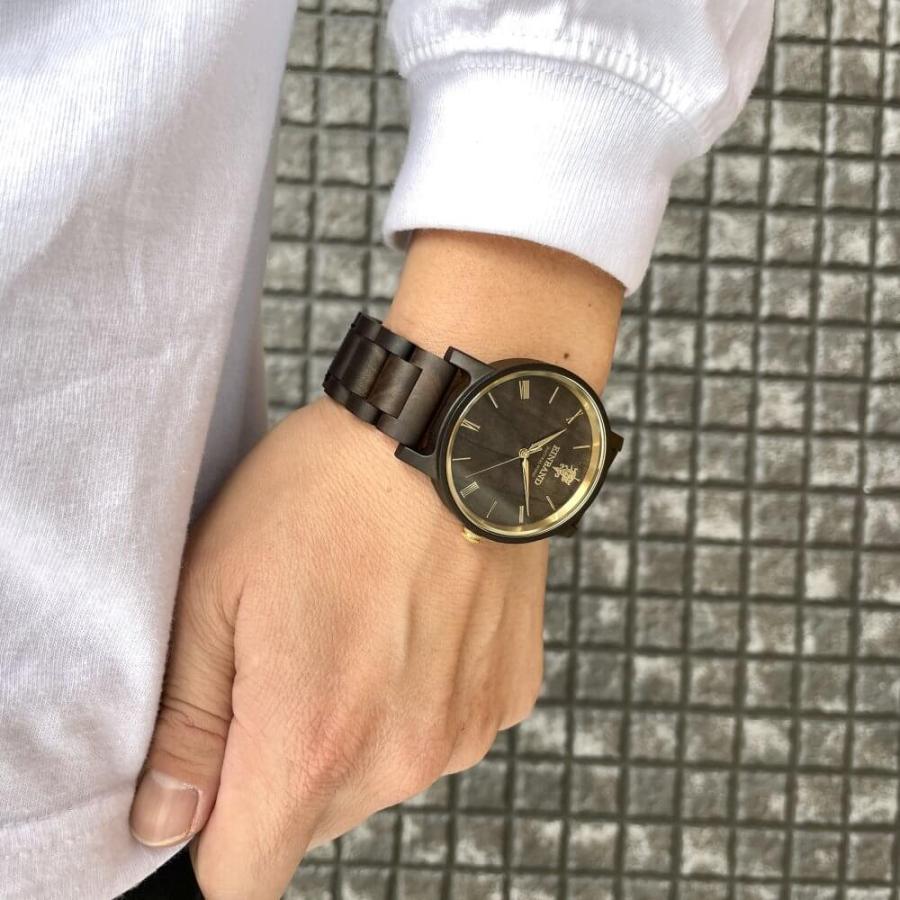 Reise SandalWood & Gold 木製 腕時計 40mm EINBAND アインバンド サンダルウッド メンズ クォーツの画像
