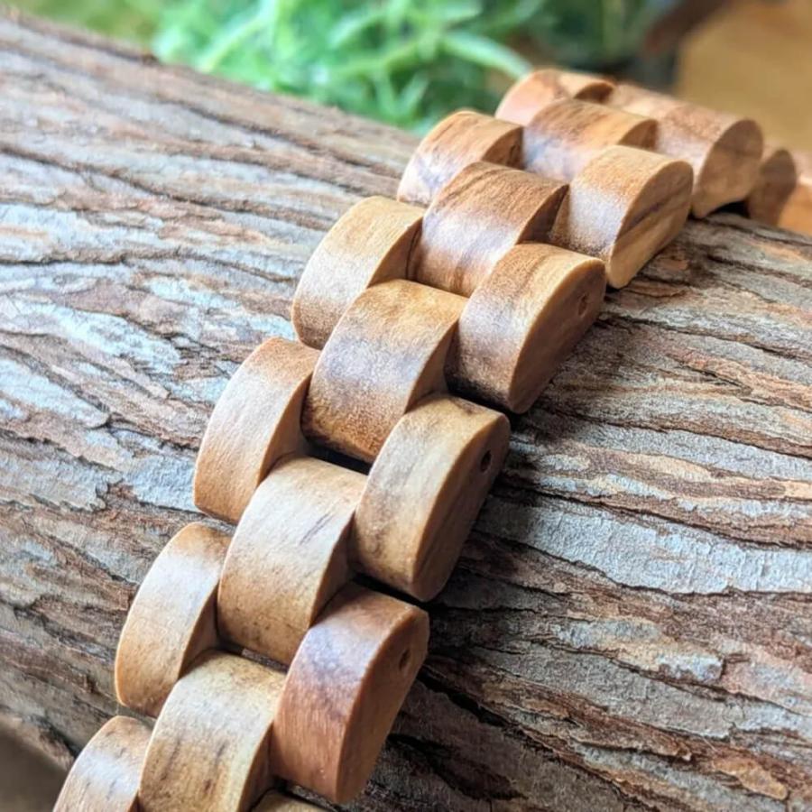 腕時計 木製 レディース ブランド Reise ピンクマザーオブパール オリーブ 木製腕時計 32mm 女性向け 日本製 アインバンド EINBANDの画像