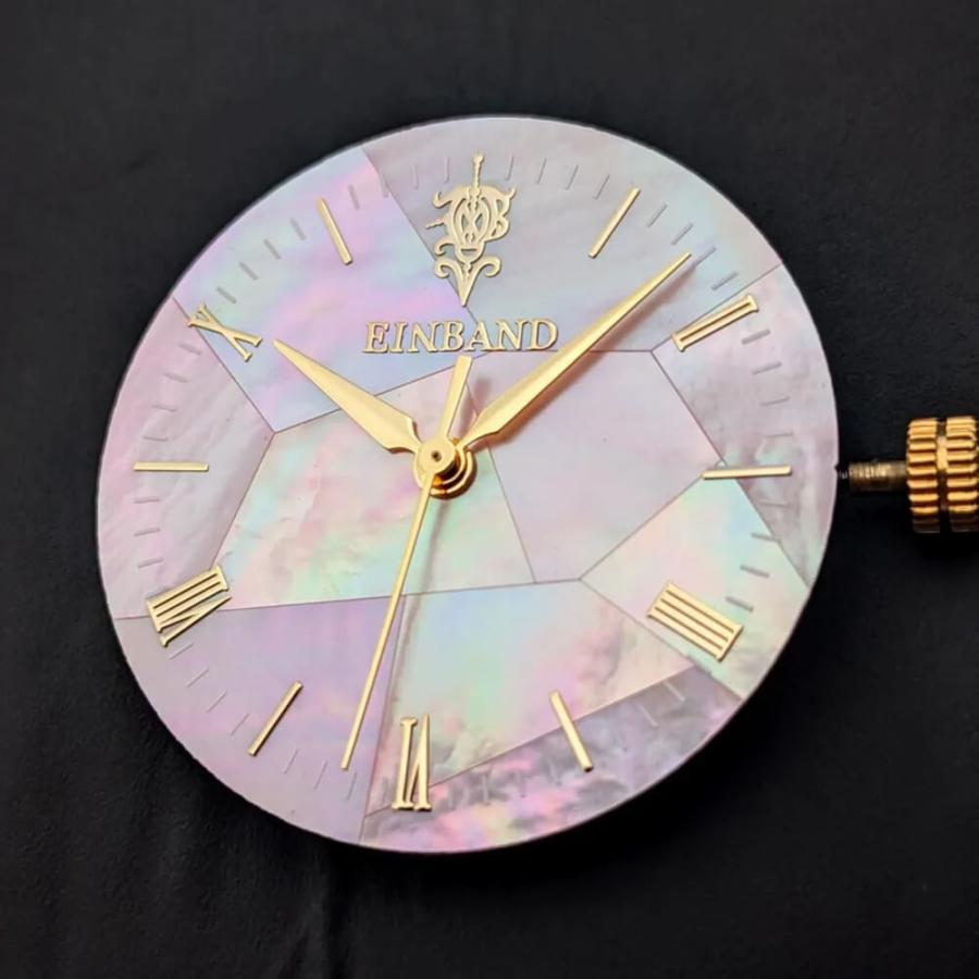 腕時計 木製 レディース ブランド Reise ピンクマザーオブパール オリーブ 木製腕時計 32mm 女性向け 日本製 アインバンド EINBANDの画像