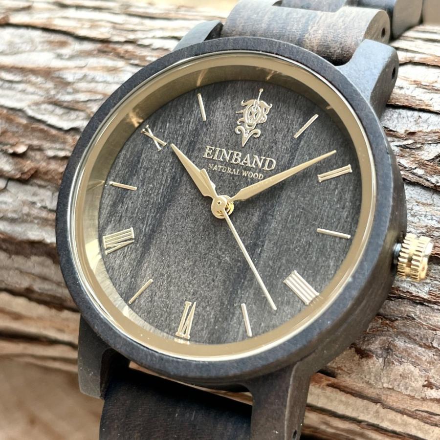 Reise SandalWood & Gold 木製 腕時計 32mm EINBAND アインバンド サンダルウッド レディース クォーツの画像
