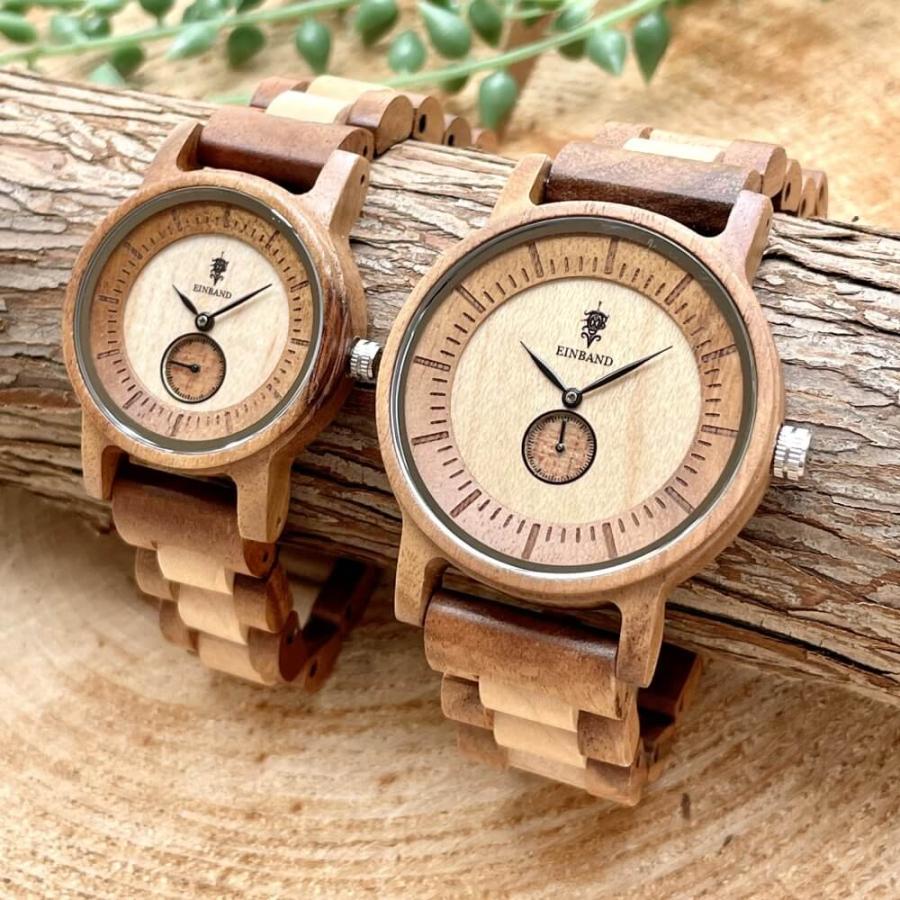 Mond Acacia & Maplewood 木製腕時計 32mm 女性向け EINBAND アインバンド レディース クォーツ アカシア｜mokutopia｜10