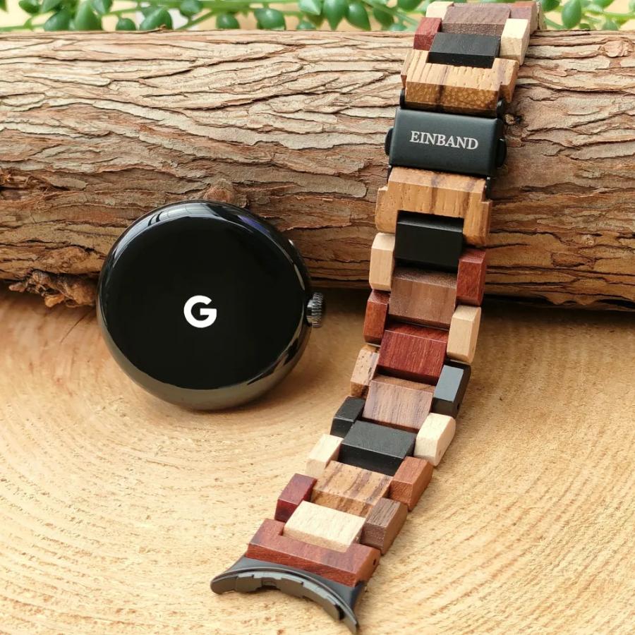 5つの天然木を使用したグーグルピクセルウォッチバンド Google Pixel Watch 2 3 4 木製 腕時計 アインバンド EINBAND スマートウォッチの画像