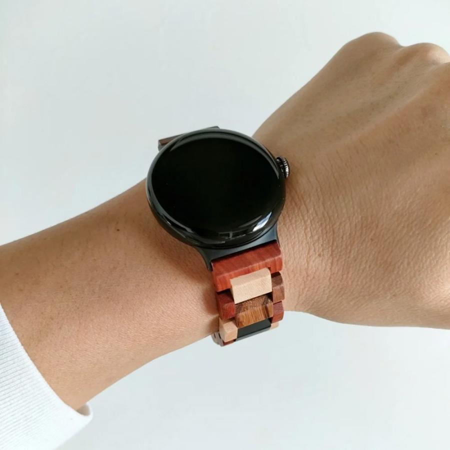 5つの天然木を使用したグーグルピクセルウォッチバンド Google Pixel Watch 2 3 4 木製 腕時計 アインバンド EINBAND スマートウォッチの画像