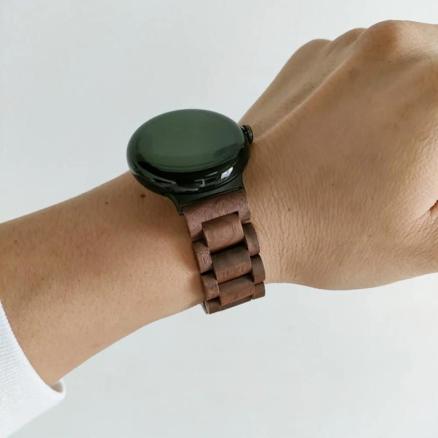 ピクセルウォッチ バンド 木製 クルミ ウォールナット Pixel Watch グーグル ピクセル ウォッチ2 3 4 日本製 おしゃれ アインバンド EINBANDの画像