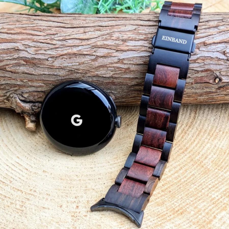 ピクセルウォッチ バンド 木製 エボニーウッド レッドサンダルウッド Pixel Watch グーグル ピクセル ウォッチ2 3 4 日本製 おしゃれ アインバンド EINBANDの画像