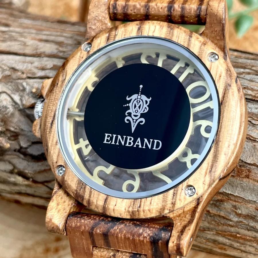 腕時計 木製 メンズ ブランド クォーツ Freiheit Zebrawood スケルトン