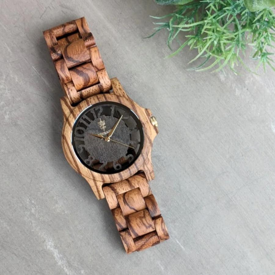腕時計 木製 メンズ ブランド Freiheit Zebrawood スケルトン仕様