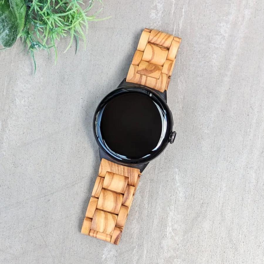 ピクセルウォッチ バンド 木製 オリーブ Pixel Watch グーグル ピクセル ウォッチ2 3 4 日本製 おしゃれ アインバンド EINBANDの画像