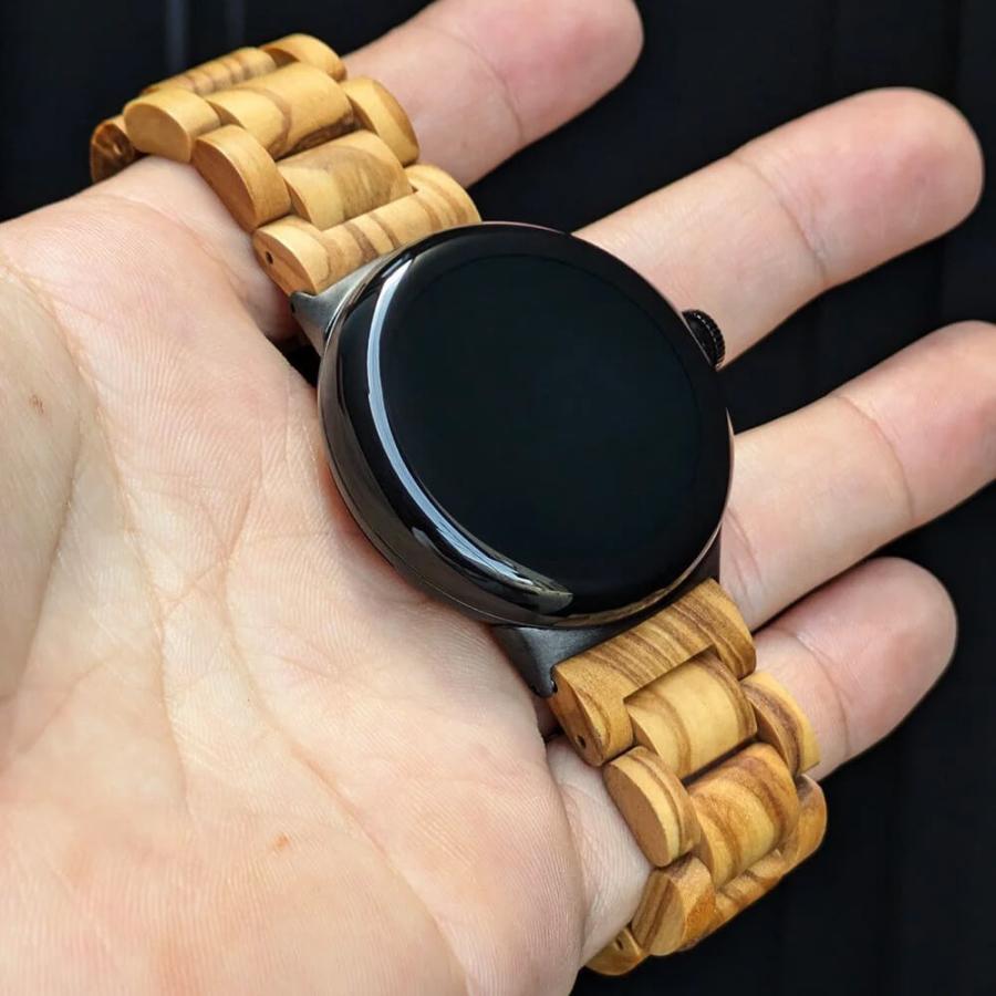 ピクセルウォッチ バンド 木製 オリーブ Pixel Watch グーグル ピクセル ウォッチ2 3 4 日本製 おしゃれ アインバンド EINBANDの画像
