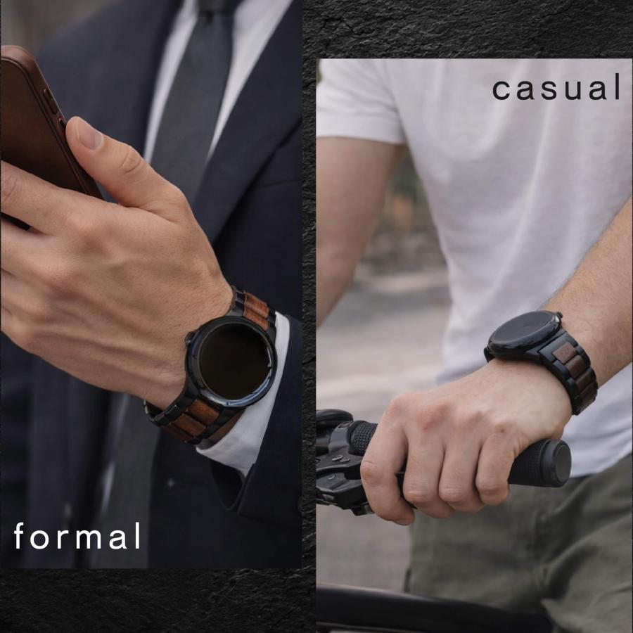 Pixel Watch バンド 木製 軽量 高級 天然木 Pixel Watch1/2/3/4対応 メンズ レディース 日本製 EINBAND エボニーウッド クルミ グーグルの画像
