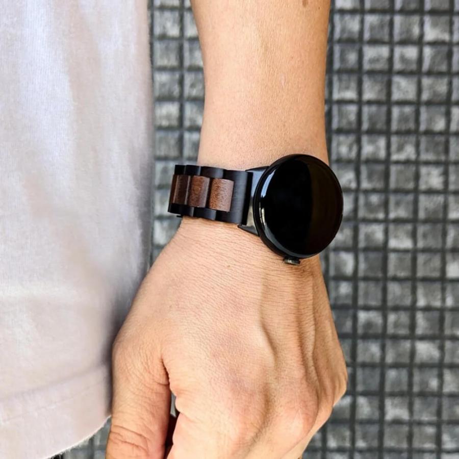 Pixel Watch バンド 木製 軽量 高級 天然木 Pixel Watch1/2/3/4対応 メンズ レディース 日本製 EINBAND エボニーウッド クルミ グーグルの画像