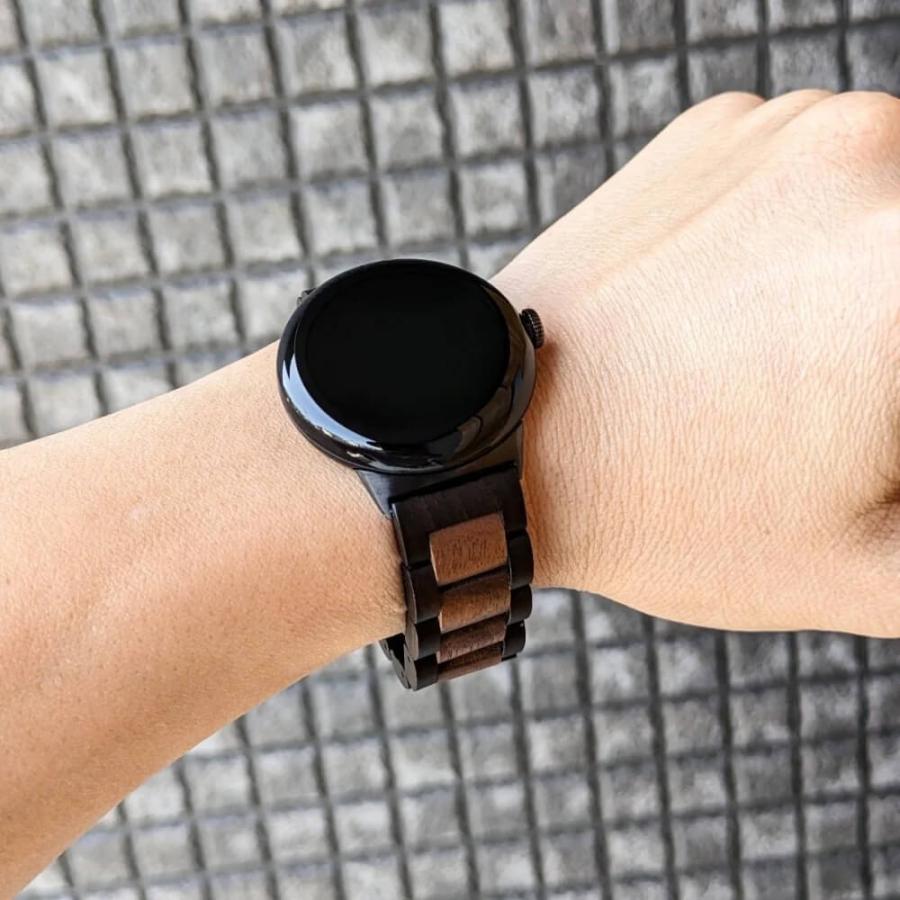 Pixel Watch バンド 木製 軽量 高級 天然木 Pixel Watch1/2/3/4対応 メンズ レディース 日本製 EINBAND エボニーウッド クルミ グーグルの画像