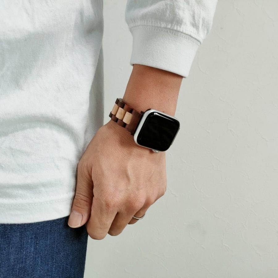アカシアとメイプルウッドのアップルウォッチバンド 木製 腕時計 アインバンド EINBAND 38mm 40mm 41mm 42mm 44mm 45mm 46mm 49mm スマートウォッチの画像