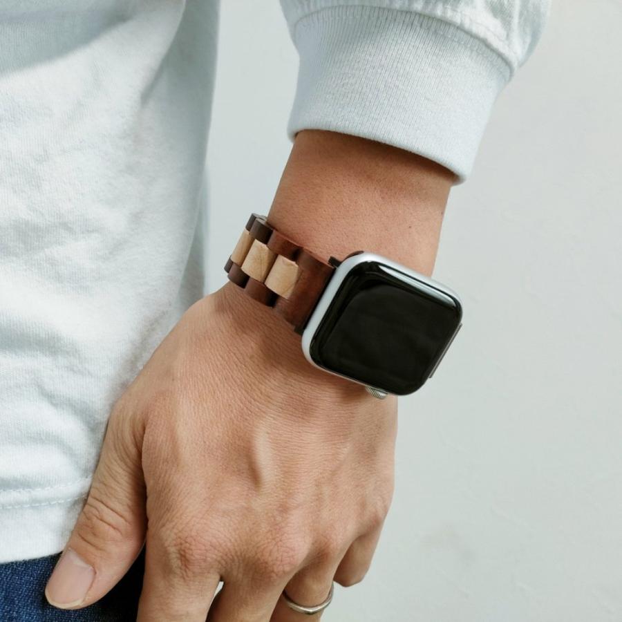 アカシアとメイプルウッドのアップルウォッチバンド 木製 腕時計 アインバンド EINBAND 38mm 40mm 41mm 42mm 44mm 45mm 46mm 49mm スマートウォッチの画像
