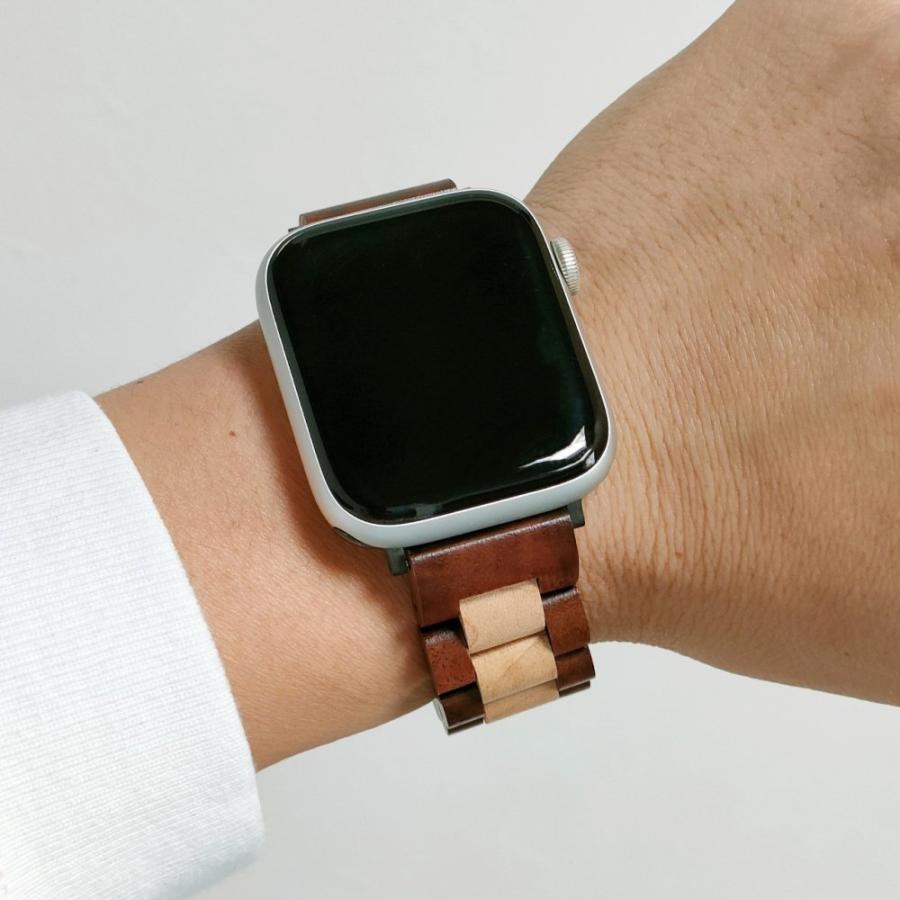 アカシアとメイプルウッドのアップルウォッチバンド 木製 腕時計 アインバンド EINBAND 38mm 40mm 41mm 42mm 44mm 45mm 46mm 49mm スマートウォッチの画像