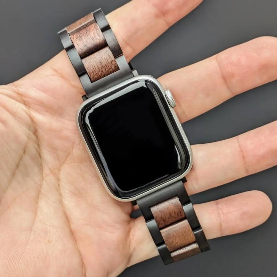 アップルウォッチ バンド 木製 エボニーウッド クルミ 38mm 40mm 41mm