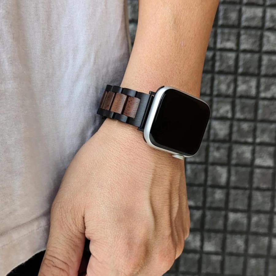 アップルウォッチ バンド 木製 エボニーウッド クルミ 38mm 40mm