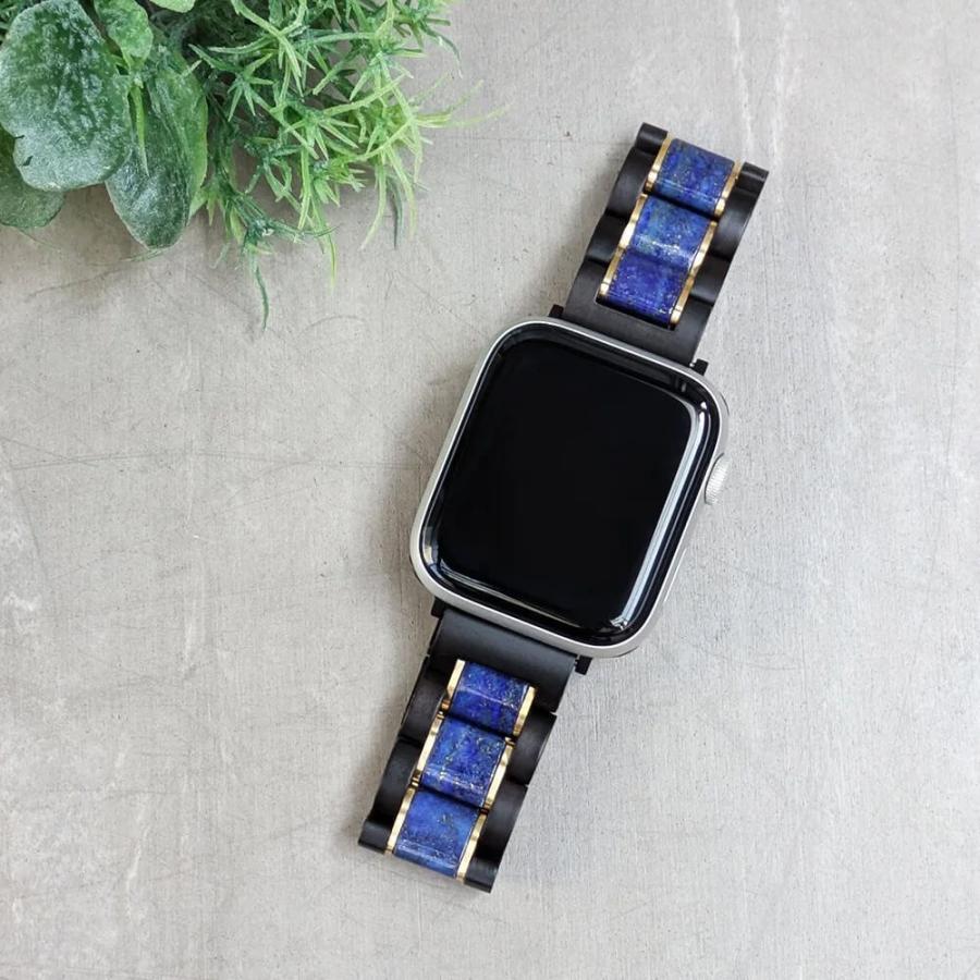アップルウォッチ バンド 木製 ラピスラズリ サンダルウッド 38mm 40mm 41mm 42mm 44mm 45mm 46mm 49mm ウルトラ se 日本製 おしゃれ アインバンド EINBANDの画像