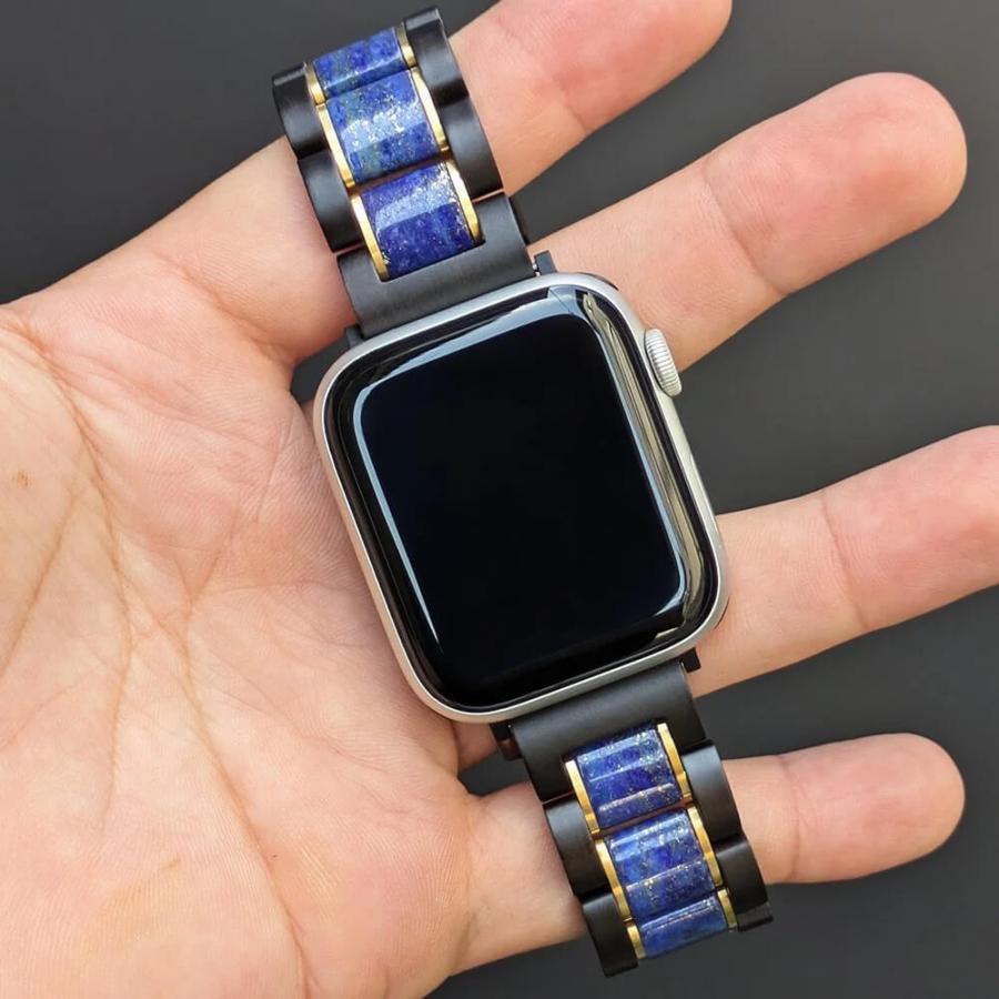 アップルウォッチ バンド 木製 ラピスラズリ サンダルウッド 38mm 40mm 41mm 42mm 44mm 45mm 46mm 49mm ウルトラ se 日本製 おしゃれ アインバンド EINBANDの画像