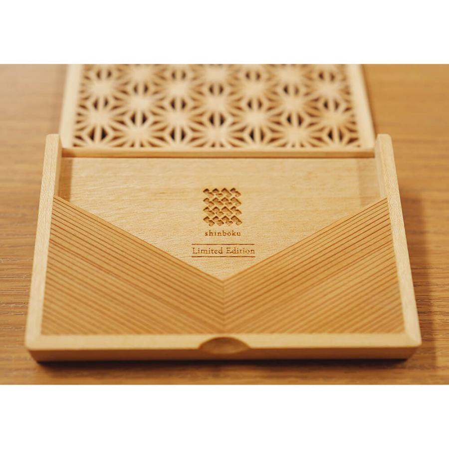 名刺入れ 木製 カードケース Enishi 3st anniversary Ver. 天然秋田杉 神代杉 名刺ケース カードスタンド 木 おしゃれ かっこいい 就職祝い shinboku 大栄木工の画像
