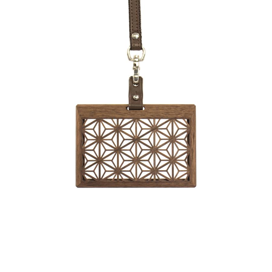 IDカードホルダー カードケース 木製 組子細工 Ichie 本革 ネーム