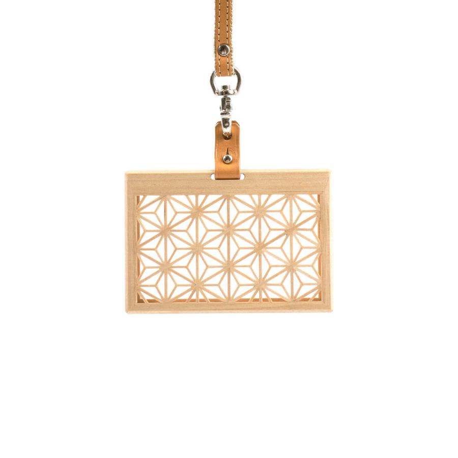 IDカードホルダー カードケース 木製 組子細工 Ichie 本革 ネーム