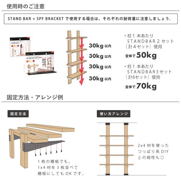 SPFブラケット　ロング　ブラック 壁面収納 ワンバイ用パーツ　 　DIY用パーツ　ブラケット 黒　ブラック　棚受け｜mokuzai-o｜03