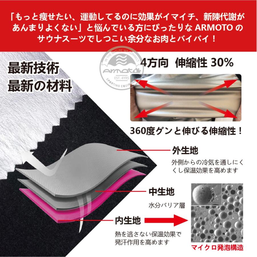 売買 Armoto サウナスーツ レディース ダイエット トレーニングウェア 発汗 運動着 脂肪燃焼 洗える おしゃれ ストレッチ ダイエットウェア 上下セット Supplystudies Com