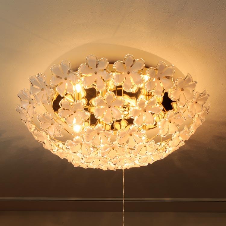キシマ シャンデリア 5灯 花 シーリングライト LED 照明器具 キシマ シャンデリア 5灯 花 シーリングライト LED 照明器具