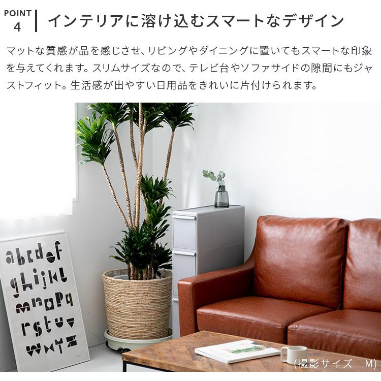 スリムストレージ゛ ミディストッカー 幅25.5cm  隙間収納 キッチン収納 サニタリー収納 引出し 3段 スリム 中身が見えない 隠せる スリムラックの画像