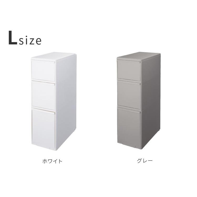 スリムストレージ゛ ミディストッカー 幅25.5cm  隙間収納 キッチン収納 サニタリー収納 引出し 3段 スリム 中身が見えない 隠せる スリムラックの画像