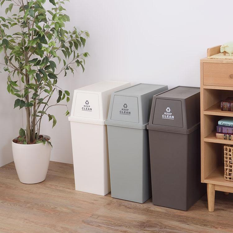 45L 白×ナチュラル　アメリカン　ダストボックス　お洒落ゴミ箱　分別　木製 ゴミ箱 45リットル おしゃれ 分別 スリム 45l 縦型 北欧 袋 見えない