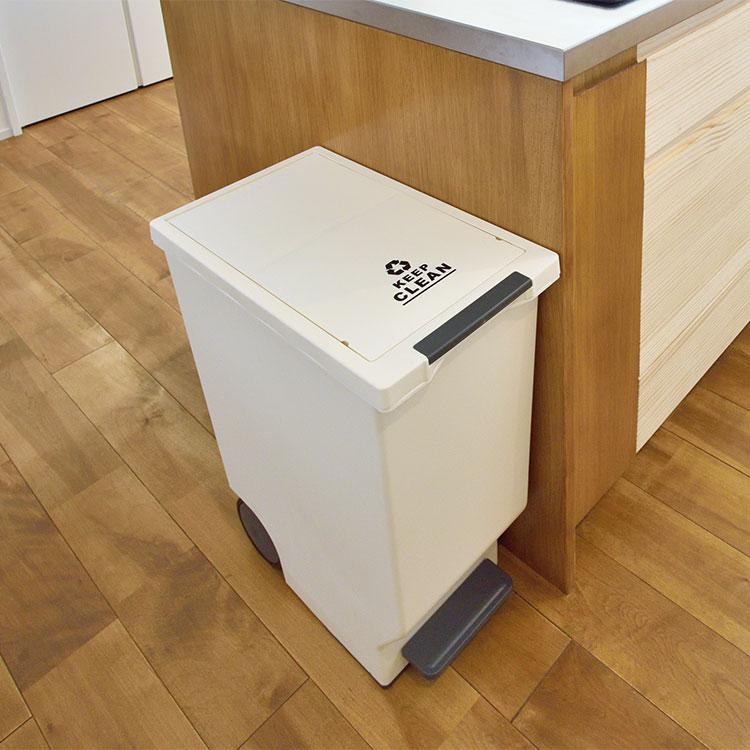 ゴミ箱 45L ふた付き フットペダル 分別 スライドペダル 日本製 ペダル