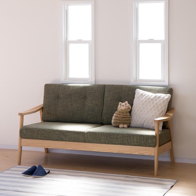 ソファー ソファ 3人掛け 木製 シンプル 北欧 オシャレ ナチュラル