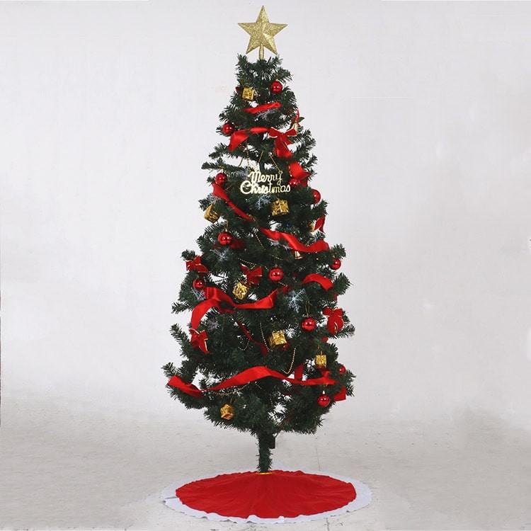 クリスマスツリー 180cm オーナメント セット ツリー レッド 赤 LED