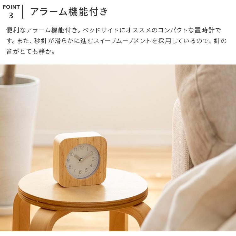 不二貿易（Fuji Boeki） 置き時計 ウッドスクエア 目覚まし時計