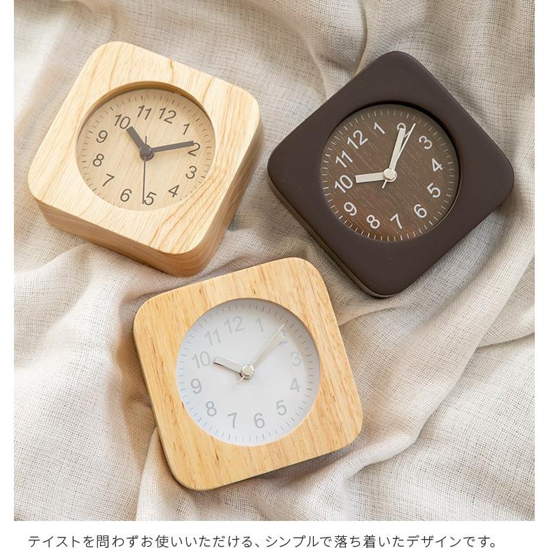 不二貿易 置き時計 ウッドスクエア 目覚まし時計 アラーム 不二貿易 置き時計 ウッドスクエア 目覚まし時計 アラーム