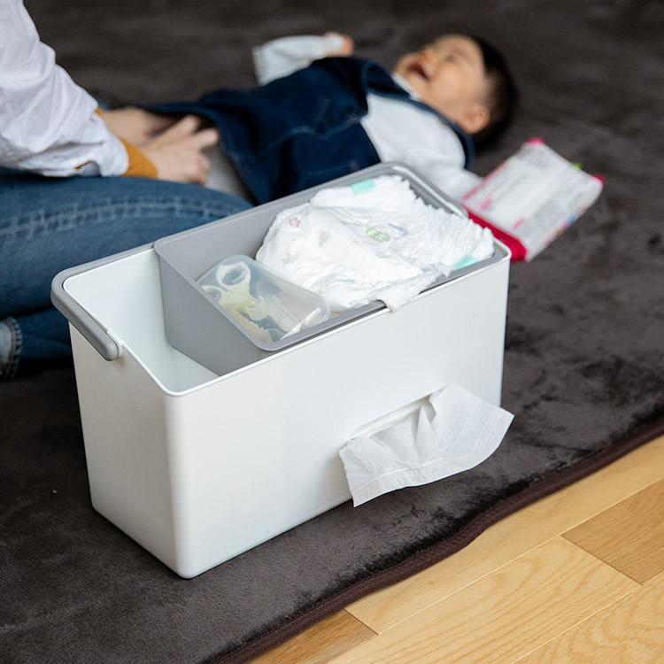 収納ボックス おむつ 収納 こども 赤ちゃん リビング おでかけ 寝室 ホワイト 大容量 フック 持ち運び 収納ケース デイリーケアオーガナイザー ライクイット C インテリアと雑貨のお店 モリーフ 通販 Yahoo ショッピング