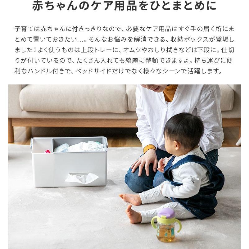 収納ボックス おむつ 収納 こども 赤ちゃん リビング おでかけ 寝室 ホワイト 大容量 フック 持ち運び 収納ケース デイリーケアオーガナイザー ライクイット C インテリアと雑貨のお店 モリーフ 通販 Yahoo ショッピング