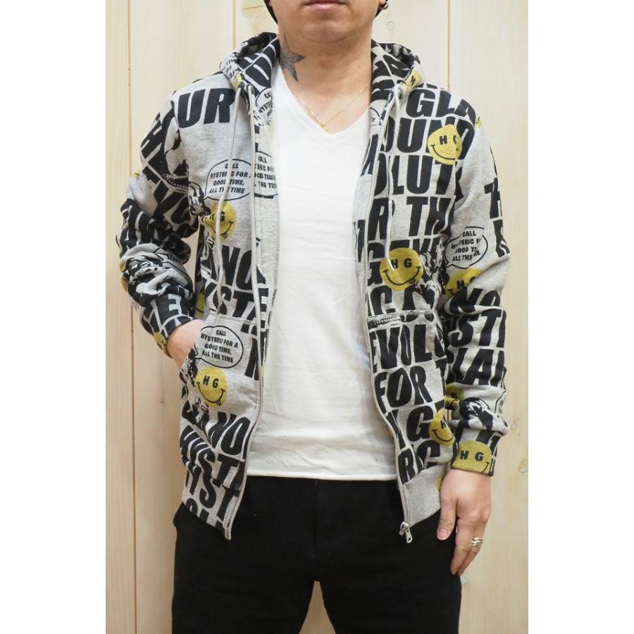 メンズ Hysteric Glamour ヒステリックグラマー 021cf01 Hg Sound Revolution柄パーカー Gray 正規通販 sshg021cf1g モロトフカクテル 通販 Yahoo ショッピング