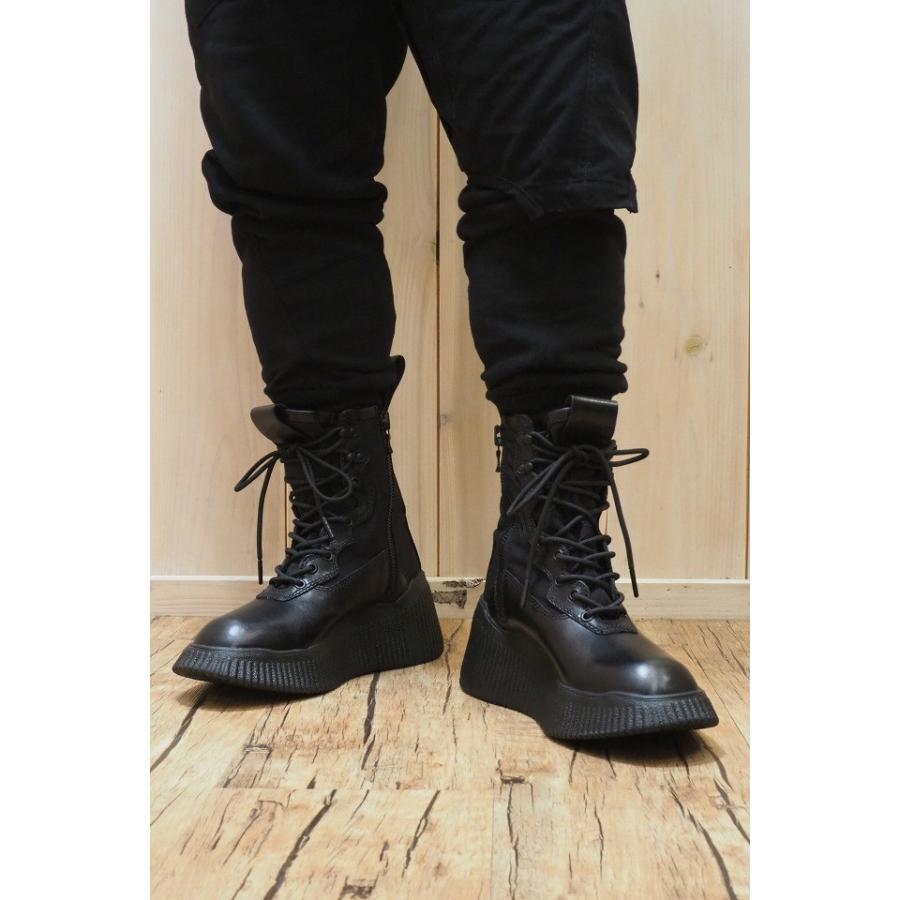 メンズ JULIUS ユリウス 697FWM2-BK SIDE ZIP LACE UP BOOTS サイド