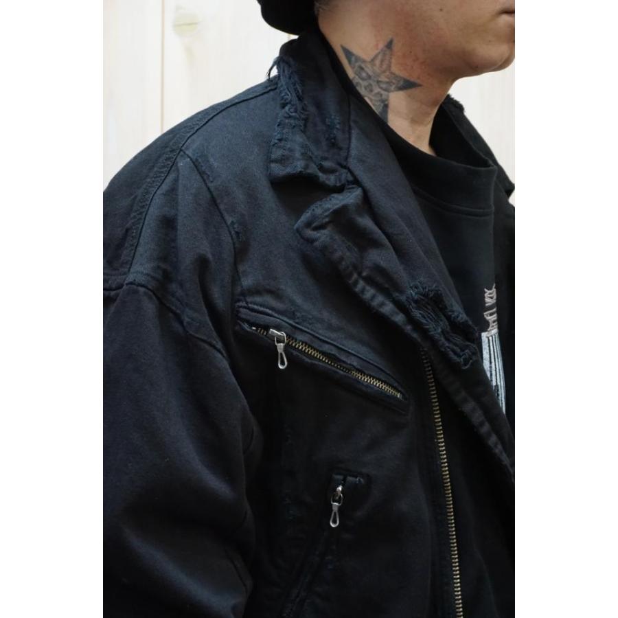 JULIUS ユリウス 767BLM3-BK DAMAGED BIKER DENIM JACKETダメージ
